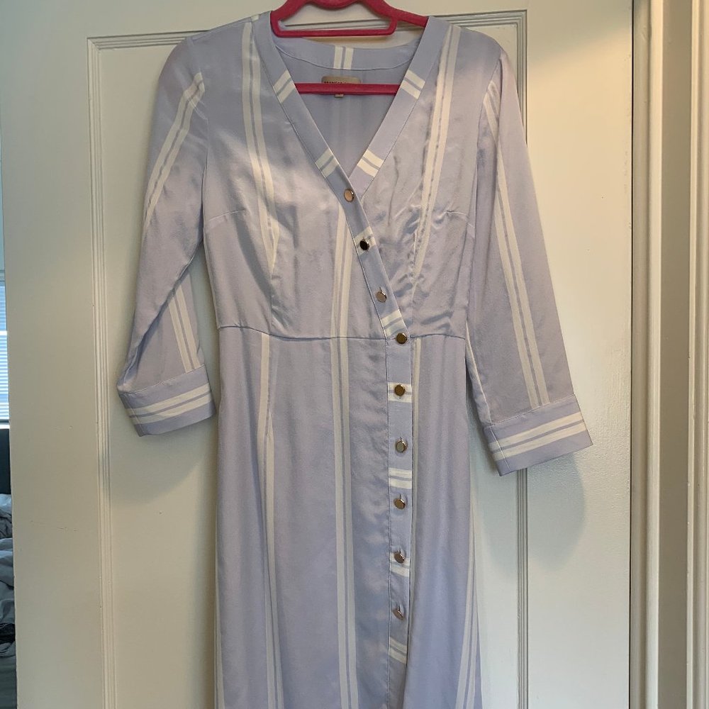 Mid-length & sleeve, 100% Silk, Button Wrap Dress